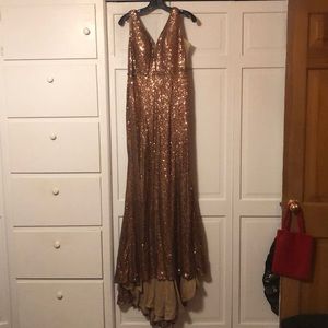 Gold Sequin Prom Dress